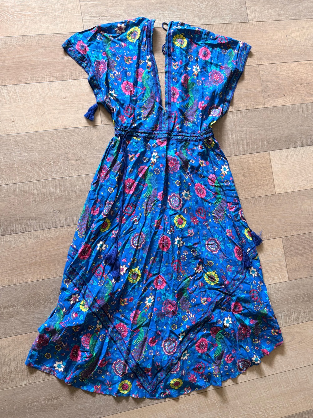 Vibrant Blue Floral Maxi Dress